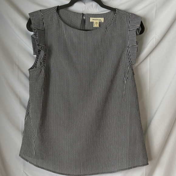 Universal Thread Striped Ruffle Sleeve Top - Picture 1 of 5